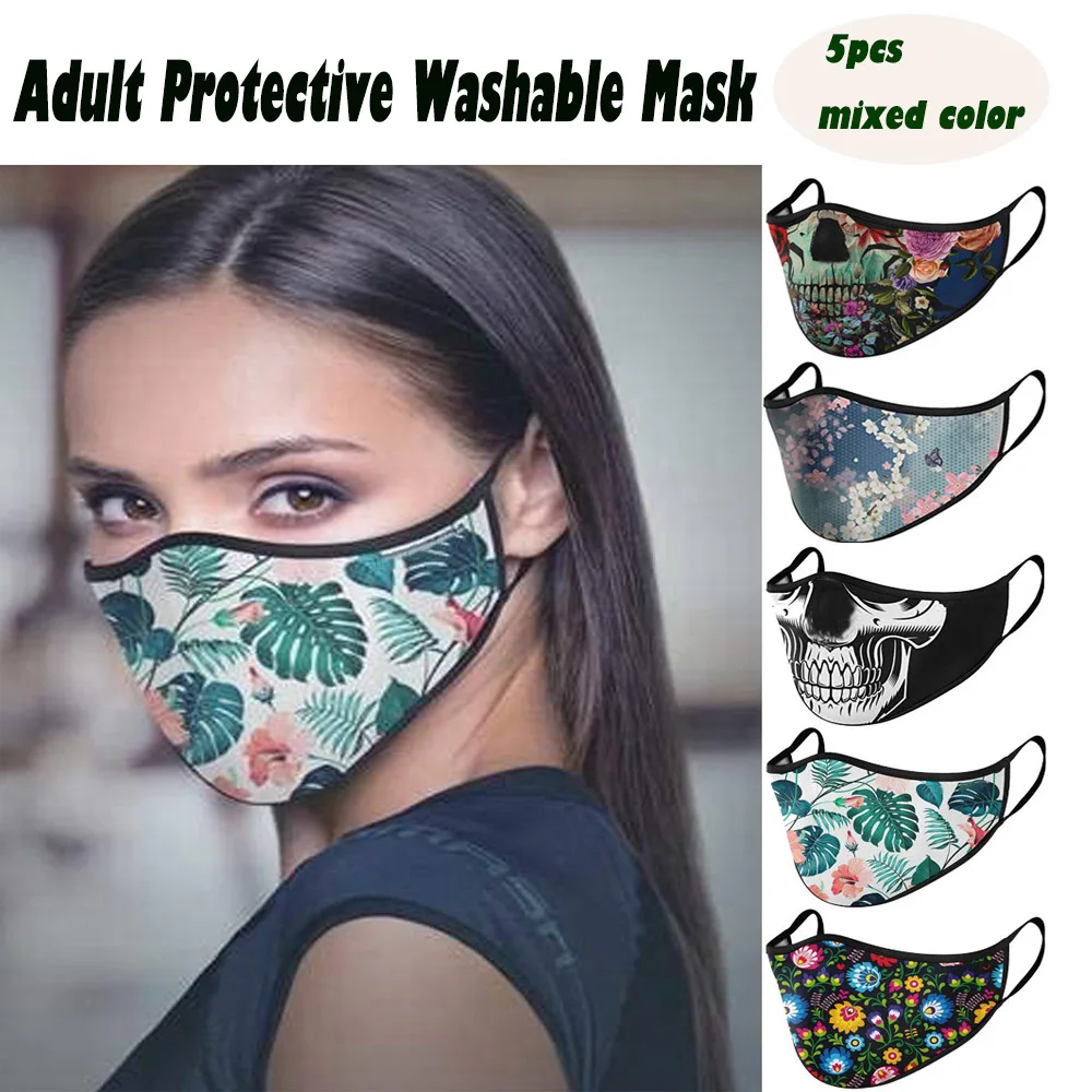 

5 шт., маска для лица для взрослых, для езды на велосипеде и бега