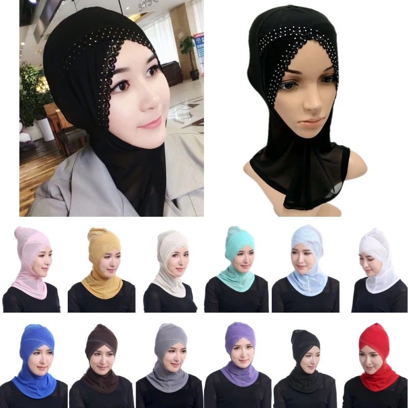 Мусульманская сетчатая женская шапка-тюрбан с перекрестными кружевами и