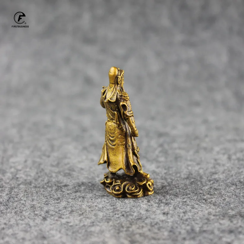 Медь шламовый китайский Бог богатства Статуя Гуань Гун маленькие украшения