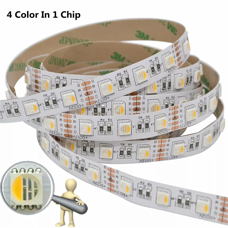 5 м 12 В SMD 5050 RGBW RGBWW Светодиодная лента RGB белый теплый 4 цвета в 1 светодиодный чип 60