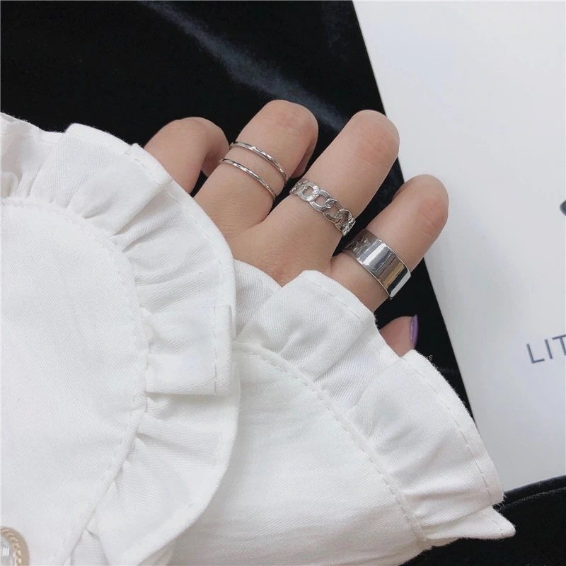 

3Pcs/set Kpop Trendy Punk Round Hollow Rings Set For Women Men Egirl Metal Geometry Circular Ring Charm Joint Ring Jewelry Gift