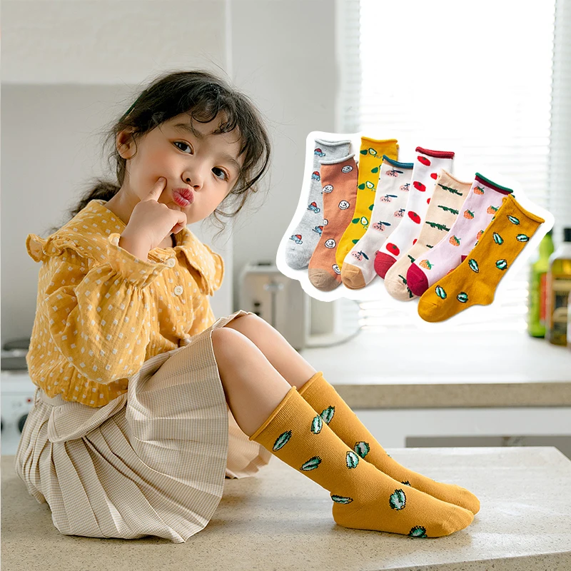 Детские гольфы длинные хлопковые носки для мальчиков и девочек ясельного