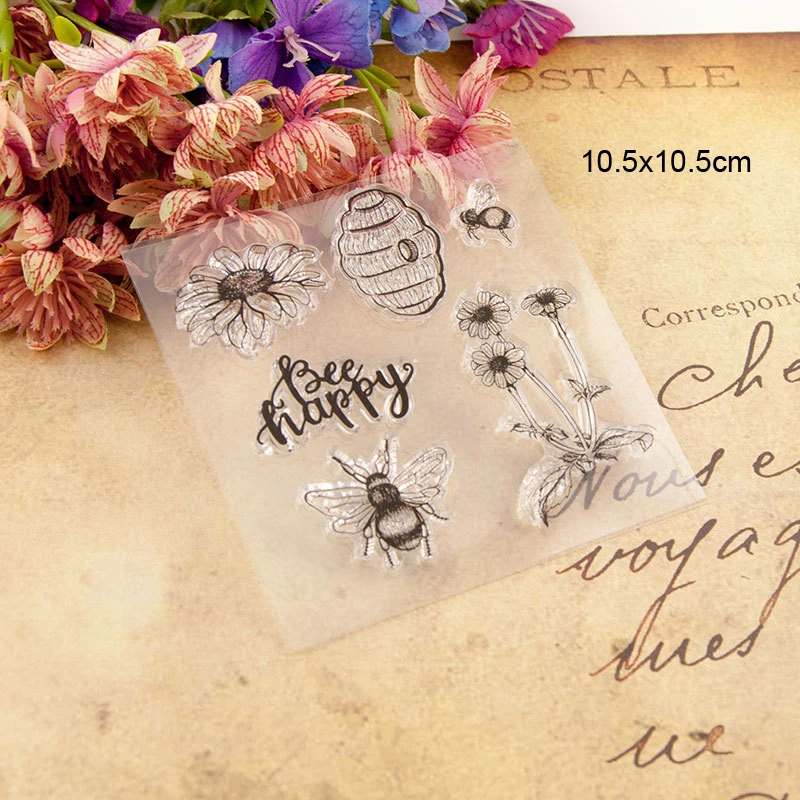 Счастливые прозрачные штампы Bee новинка 2019 скрапбукинг резиновый штамп