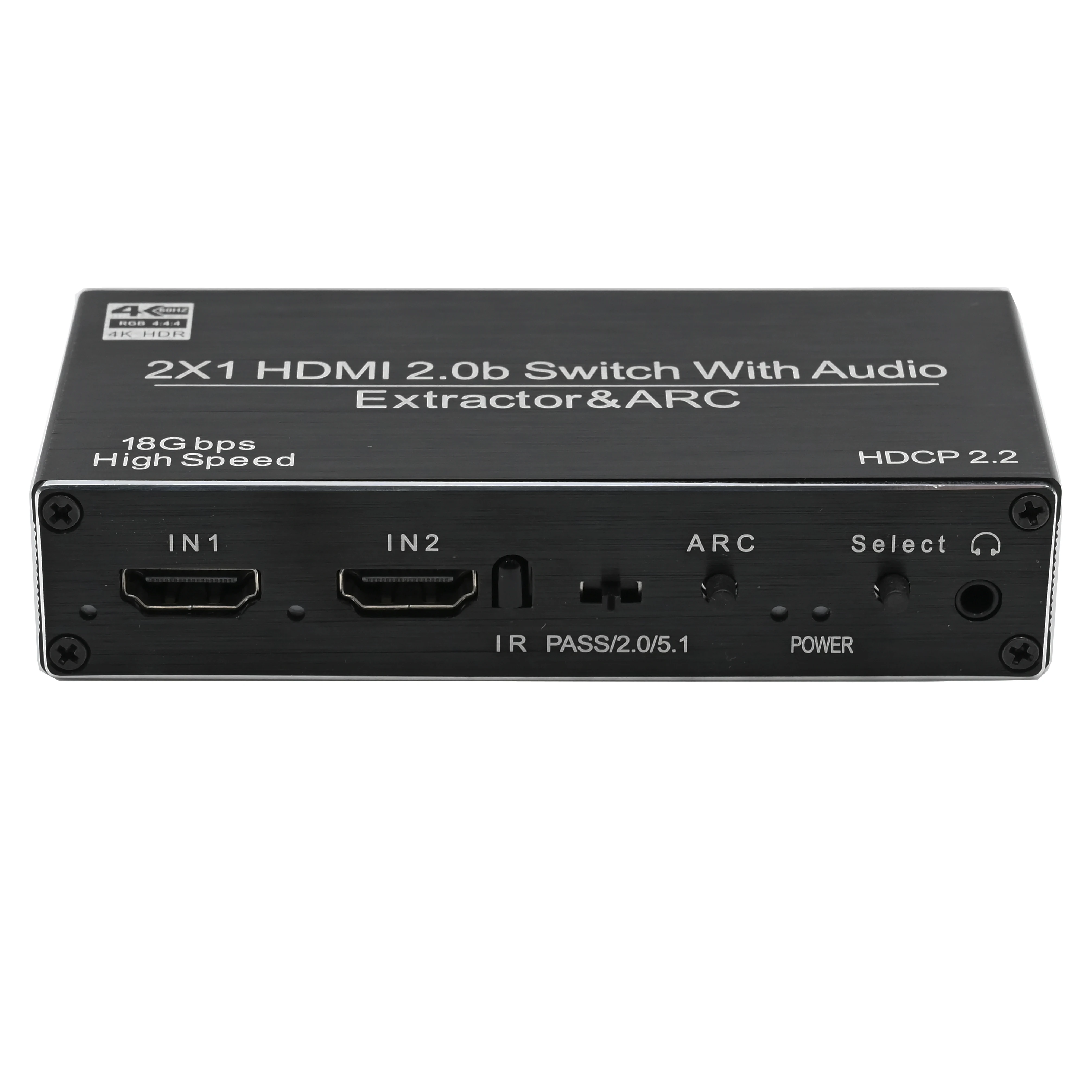 HDMI переключатель 2x1 4K @ 60 Гц 2.0b аудио экстрактор с Toslink оптический и RCA SPDIF