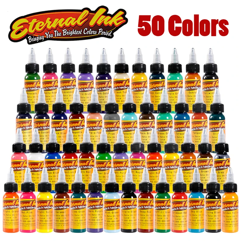 

Senior 50 Color Set Body Paint Tattoo Ink Set Permanent Makeup Coloring Pigment Eyebrows Tattoo Paint Body Makeup Ink Tools