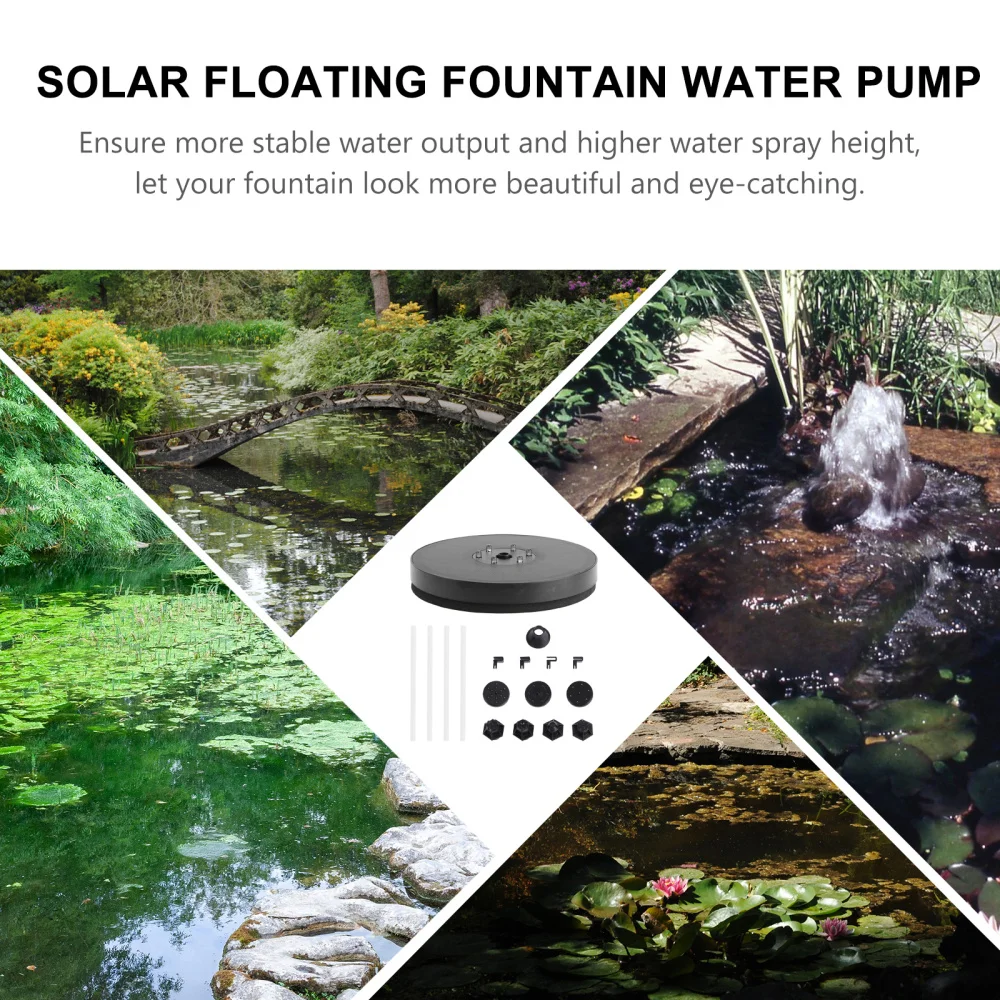 

1Pc Garden Solar Fountain Floating Solar Pump Outdoor Water Fountain (Black)