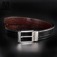 mcparko authentic crocodile leather men belt genuine leather belt for men business luxury double sided crocodile waist belt