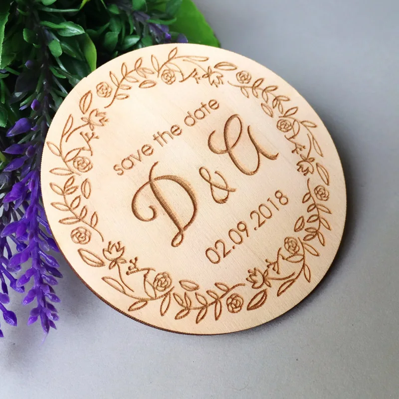 Персонализированный Магнит для сохранения даты деревенский магнит деревянные