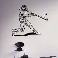 baseball batter wall decal sport ball game player vinyl glass sticker teen bedroom locker room interior decor art wallpaper q783
