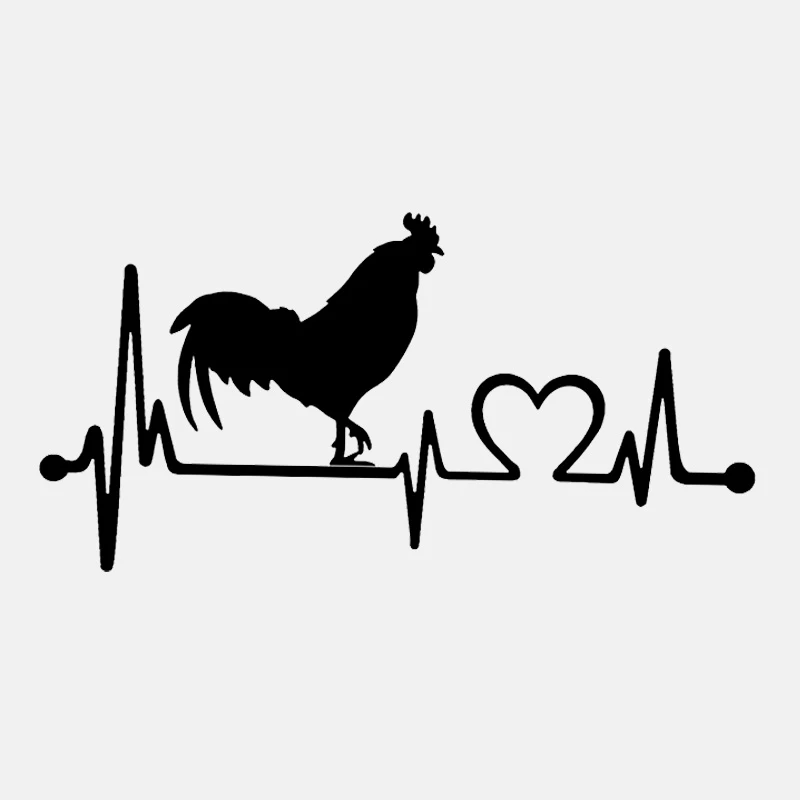 

Dawasaru Farm Rooster Chicken Heartbeat Lovely Car Stickers Waterproof Decals Laptop Motorcycle Auto Decoration PVC,16cm*8cm