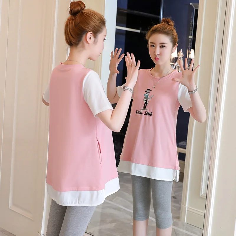 

2020 New Women Pregnancy Clothes Baby Now Loading Pls Wait Maternity T Shirt Summer Short Sleeve Pregnant T-shirts dress