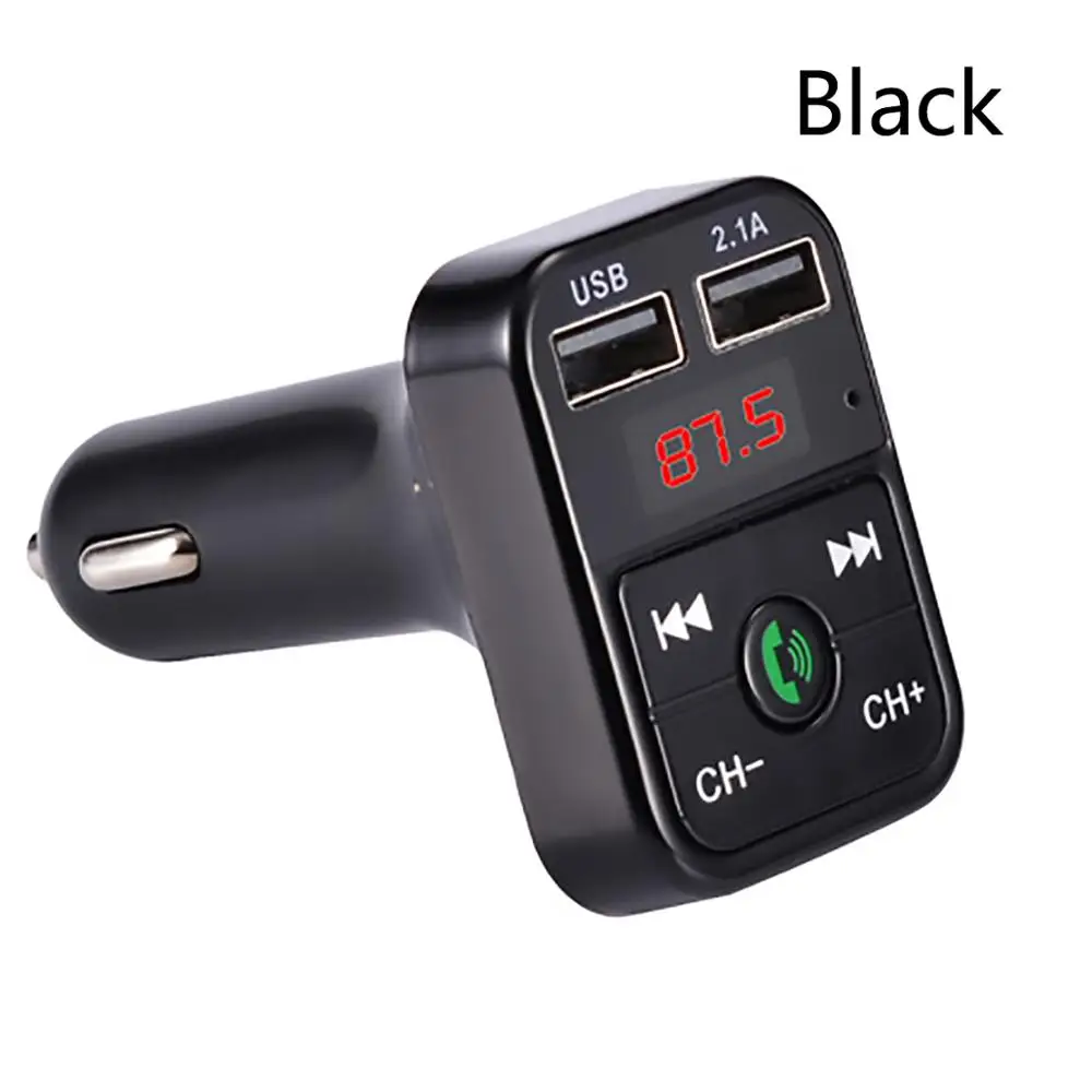 Black Автомобильный комплект громкой связи беспроводной Bluetooth fm-передатчик ЖК MP3-плеер USB зарядное устройство 2.1A автомобильный двойной USB Быстрый автомобильный аксессуар - Название цвета: Black