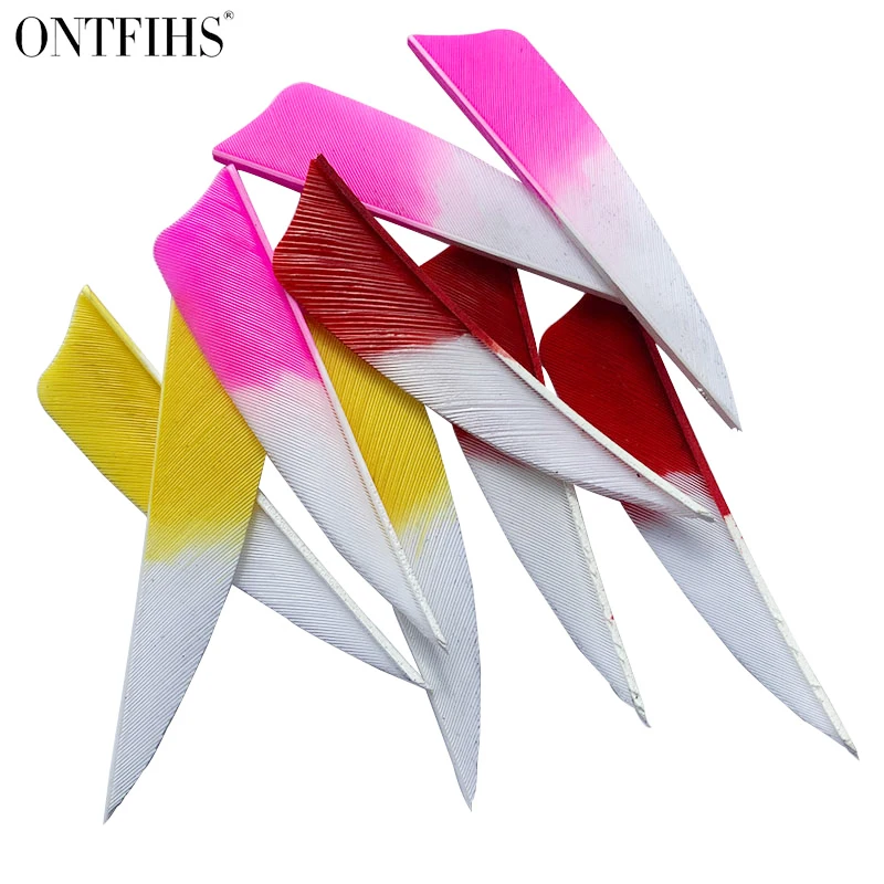 50 шт ONTFIHS Новые 3 &quotстрельба из лука Fletches Shiled Cut индейка перо стрелы аксессуары