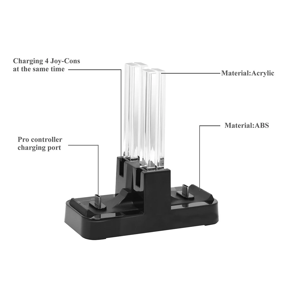 4 in1 charging dock for nintend switch joy con controller led charger for nintendo switch pro gamepad charge stand ns switch free global shipping