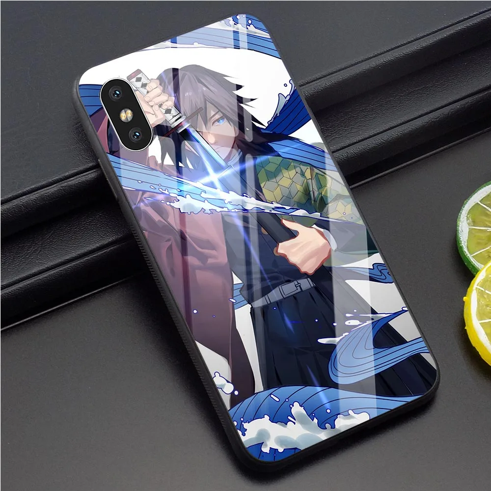 K3022909 Demon Slayer Tomioka Giyuu чехол из закаленного стекла для телефона для iPhone Xs Max чехол X 6 6S XR 8 Plus 7 5S 5 SE чехол s - Цвет: K3022909