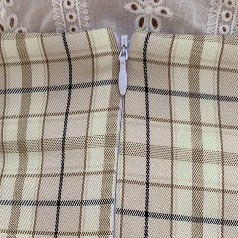 

2021 New Spring and summer Plaid Split A-line Bag Hip Skirt Schoolgirl Grid Vitality High Waist Women's Mini Skirts