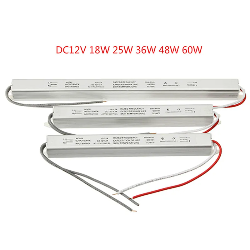 Ультра тонкий светодиодный Питание AC220 DC12V 18W 25W 36W 48W 60W светильник ing
