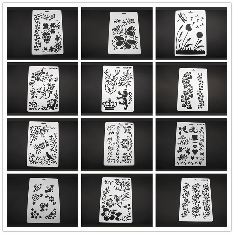 

DIY Stencils Wall Painting Scrapbook Coloring Embossing Album Decorative Paper Card Template