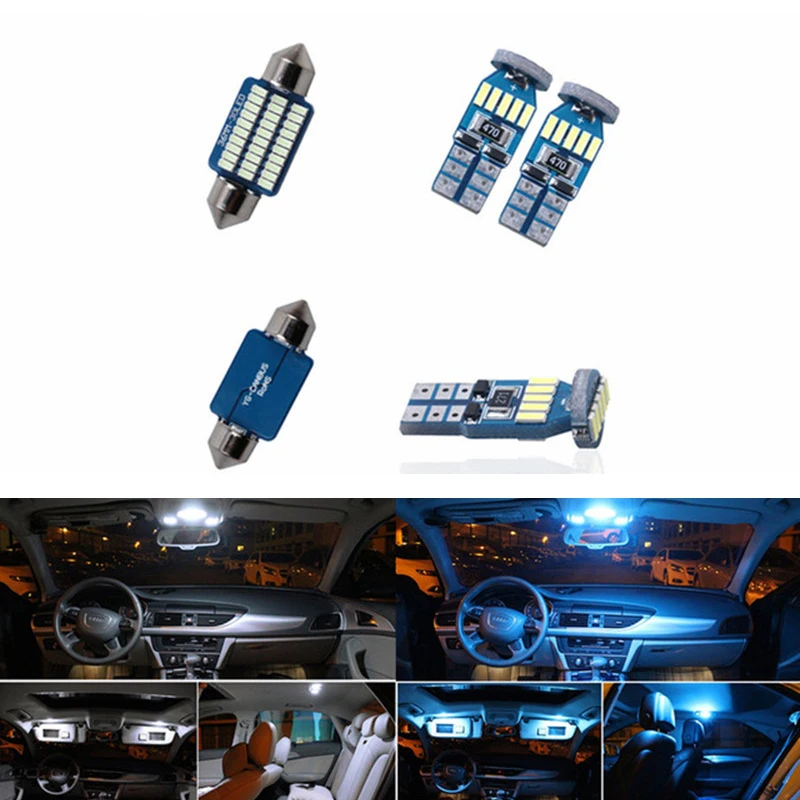 12 шт. Canbus светодиодный ошибок интерьер автомобиля Лампы для чтения Комплект