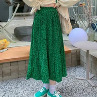 green leopard high waist leopard long skirts women animal printed loose chic hot office lady streetwear casual party daily