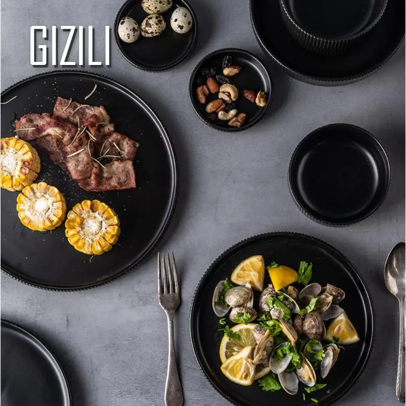 Керамическая посуда в скандинавском стиле тарелка для лапши салата стейка