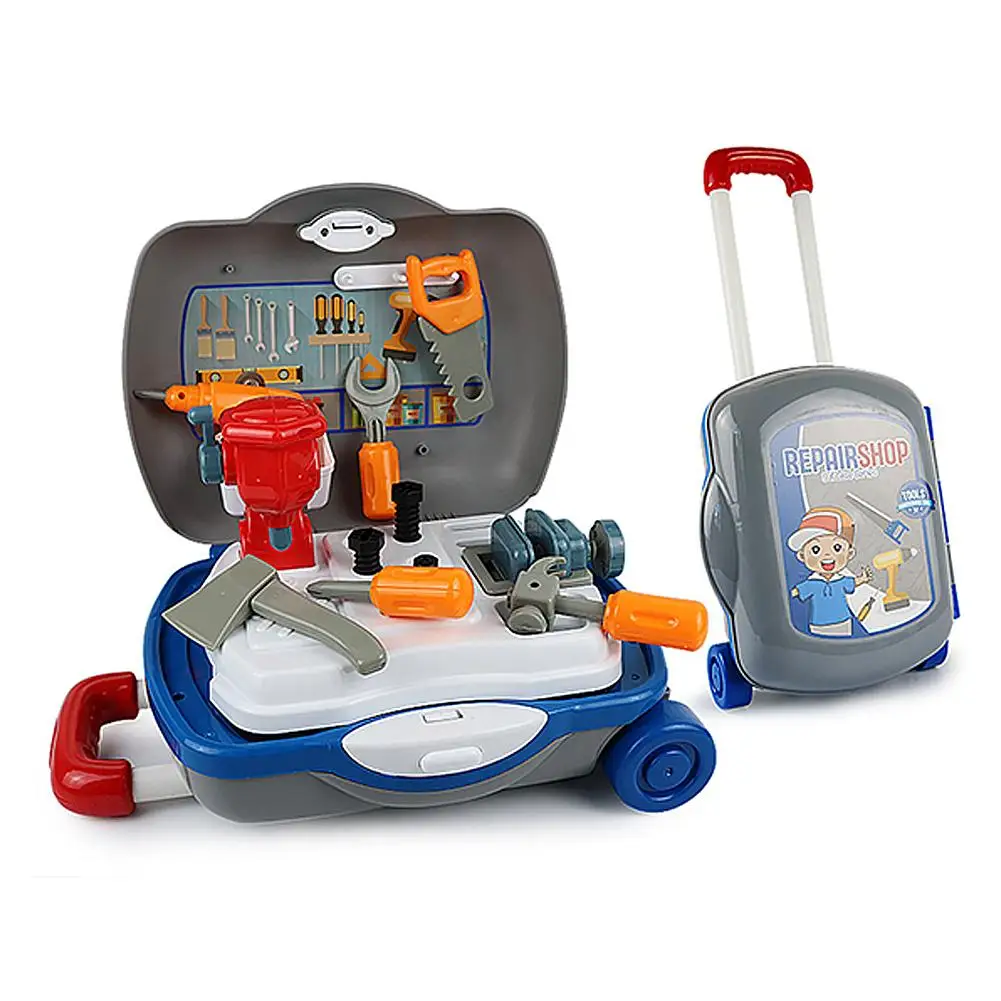 

Children's Toolbox Engineer Simulation Repair Tools Pretend Toy Electric Drill Screwdriver Tool Kit Playing Game Box Set For Kid
