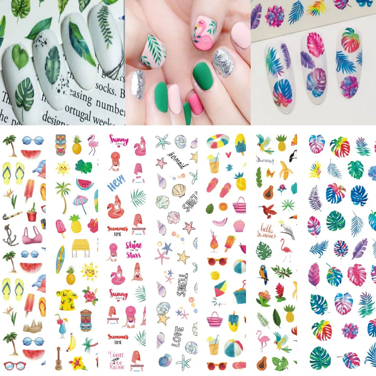 

1 Sheet Hawaii Beach Style Nail Sticker Sexy Bikini Nail Art Design Starfish Shell Decorative Decal
