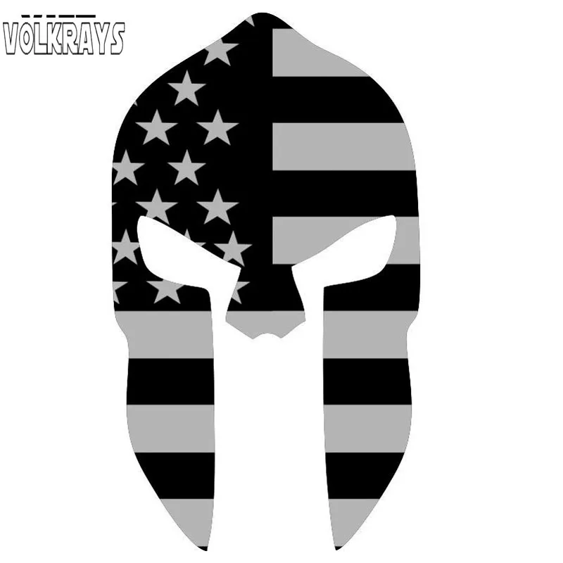 Модная Автомобильная наклейка Volkrays Спартанский шлем тонкая черная серебряная