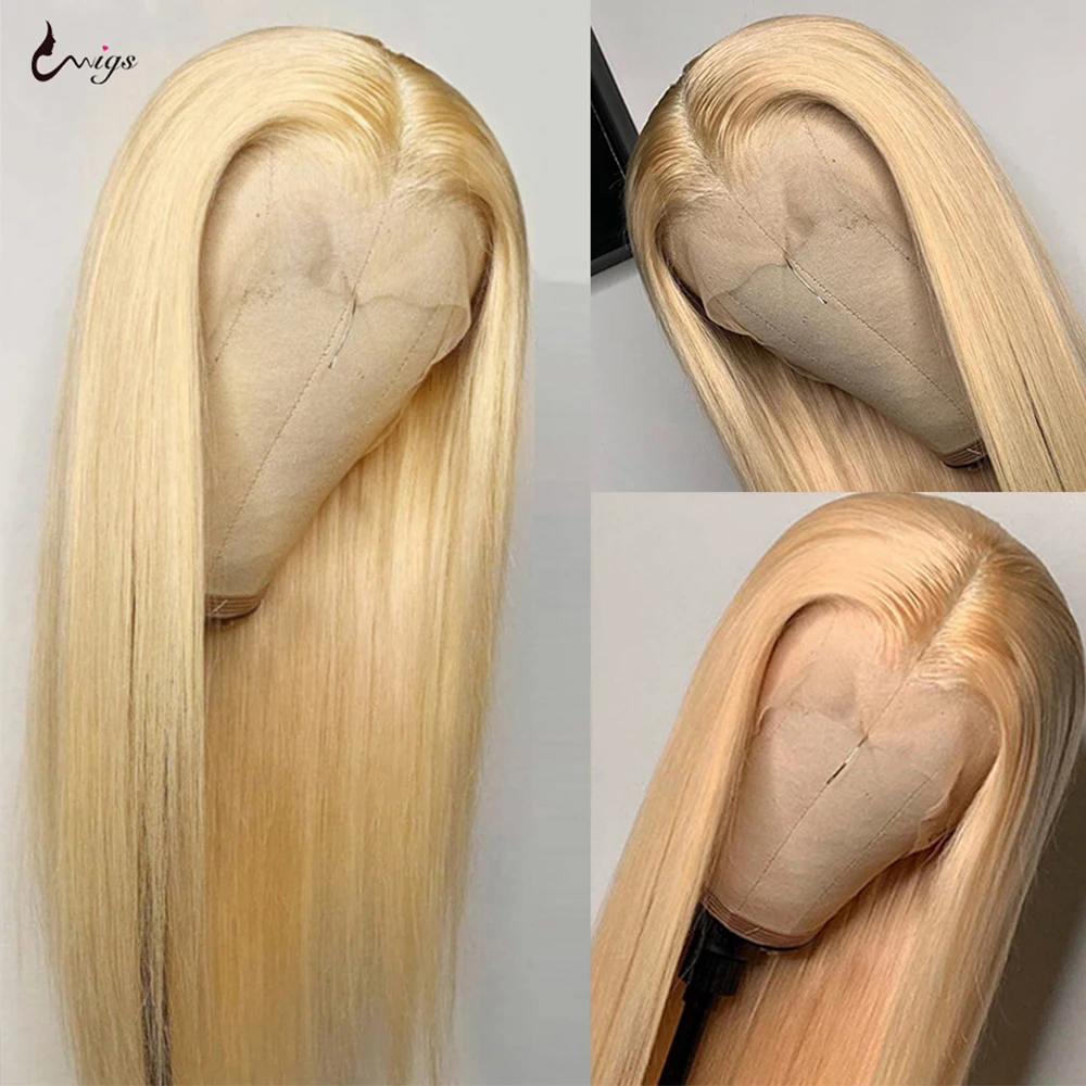 Uwigs 613 Lace Front Wig Blonde Lace Front Wig Human Hair Transparent Lace Wigs Bone Straight Hair Brazilian Hair Wigs For Women