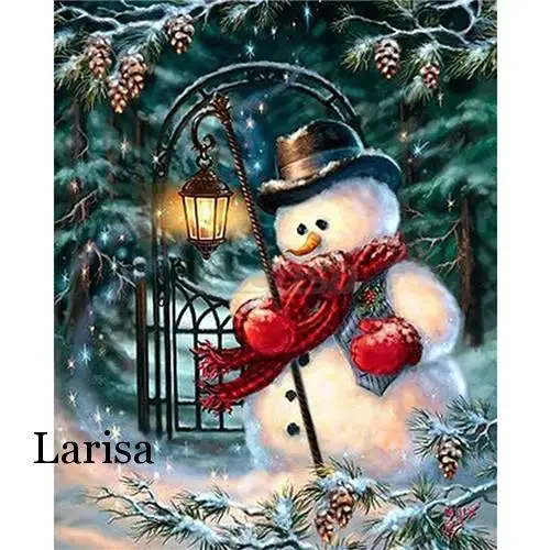 

New Year Christmas Snowman Winter Landscape Poster Print Wall Art Canvas Painting Christmas Gift Kids Room Home Decoration