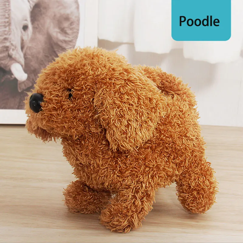 poodle Новинка, электронное управление звуком, собаки, интерактивные электронные домашние животные, робот, собака, лай, прогулки, моделирование, мягкие плюшевые игрушки для детей, детские подарки - Цвет: poodle