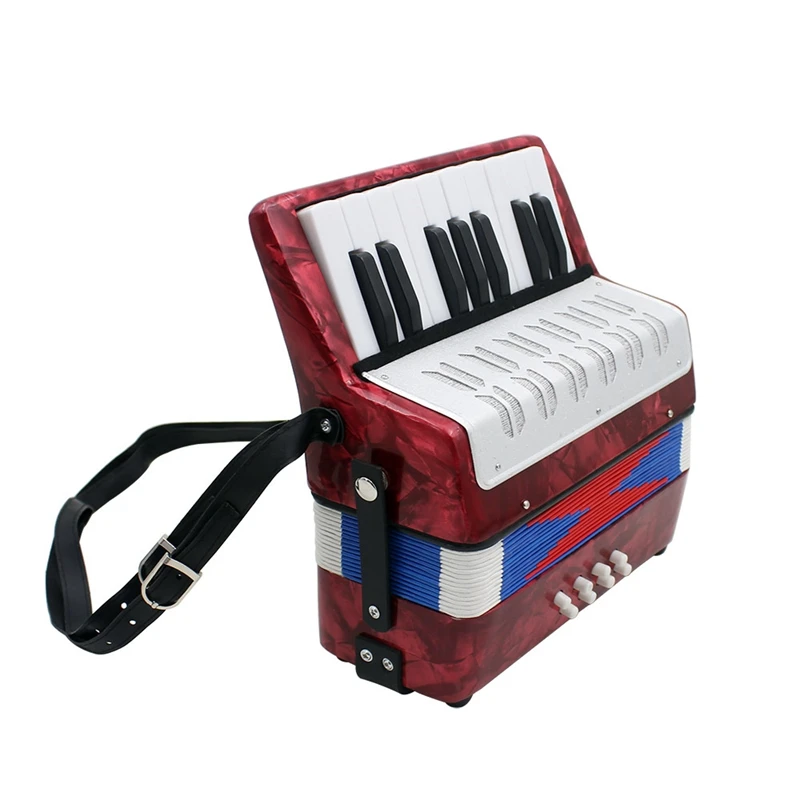 

17 Key Professional Mini Accordion Educational Musical Instrument for Both Kids Adult Red
