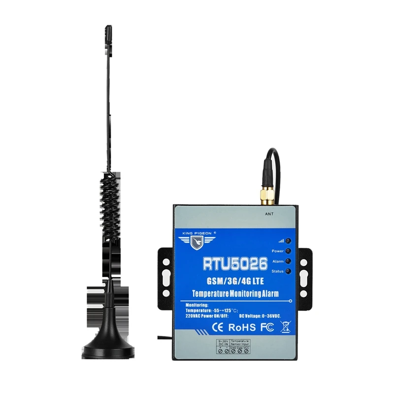 4G LTE RTU Modbus TCP Gateway AC/DC Power Status Temperature Monitoring Alarm System Support Remote Reset Reboot RTU5026 EU Plug |