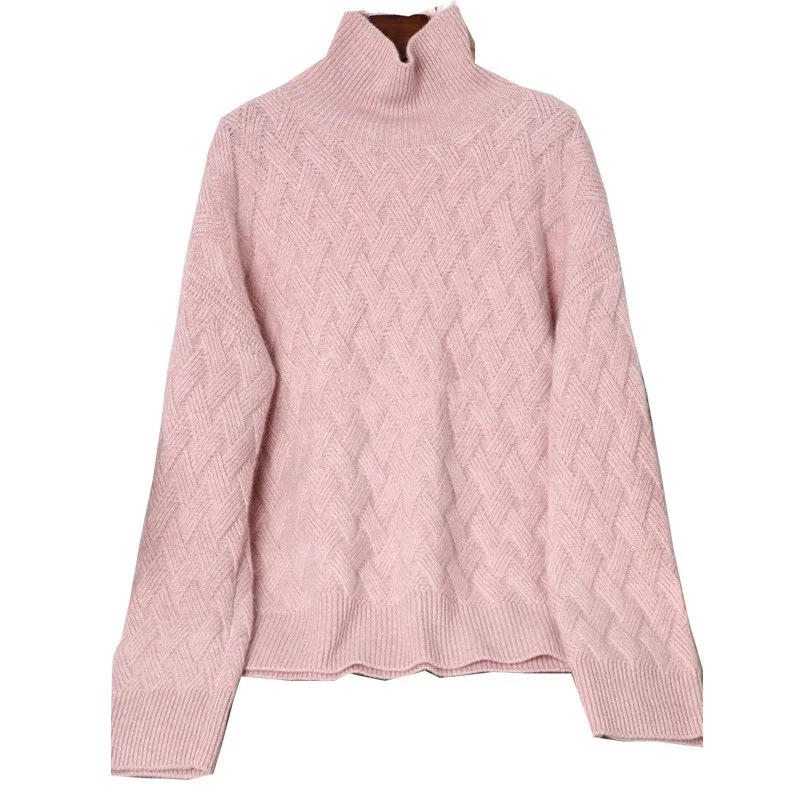 2021 autumn and winter new high-neck cashmere sweater female loose pullover mat knitting bottoming shirt lazy | Женская одежда