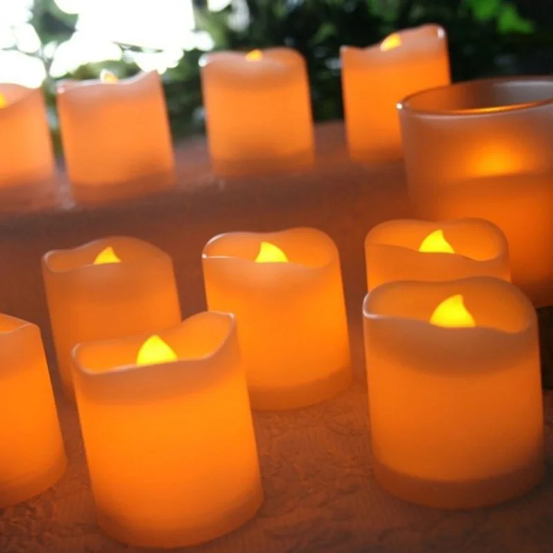 12/24 шт. Батарея батарейках светодиодный Чай свет свечи беспламенных прополка