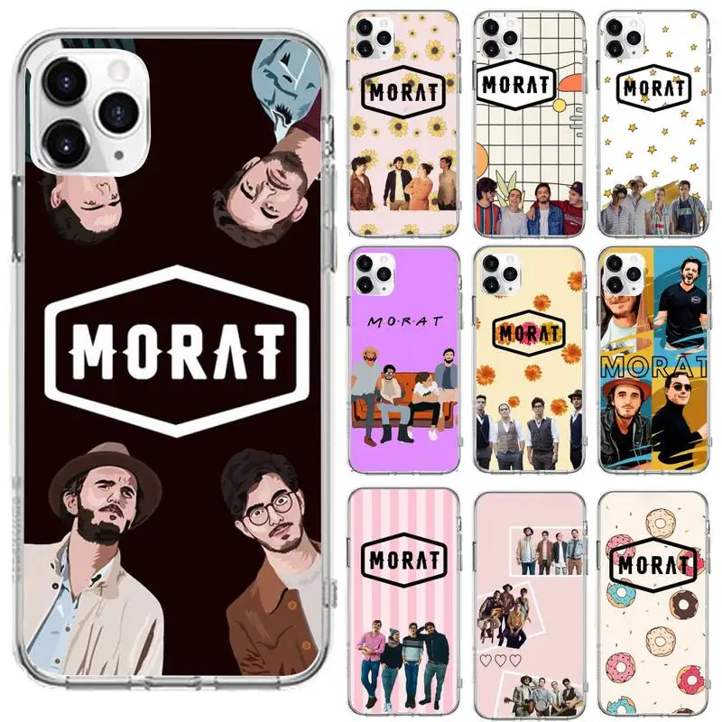 

Fashion morat band Phone Case Transparent for iPhone 6 7 8 11 12 s mini pro X XS XR MAX Plus cover funda shell