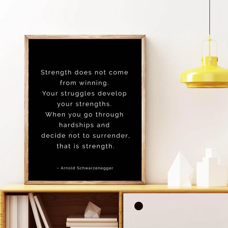 Арнольд Шварценеггер цитаты на холсте художественные принты черные белые