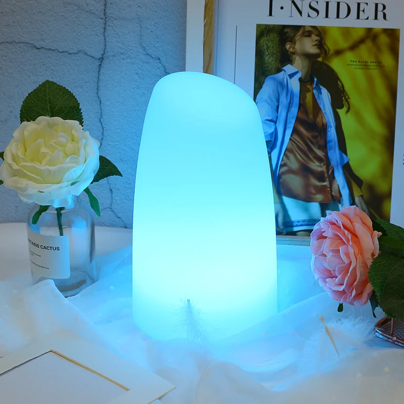 

Modern novel LED light USB Charging Port AlexaEcho GoogleHome Smart control Color Adjustable decoration Night Lamp Timer Setti