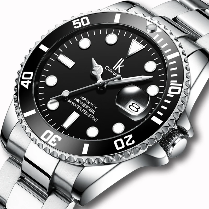 

Reloj Hombre 2021 IK Top Brand Luxury Fashion Diver Watch Men 30ATM Waterproof Date Clock Sport Watches Mens Quartz Wristwatch