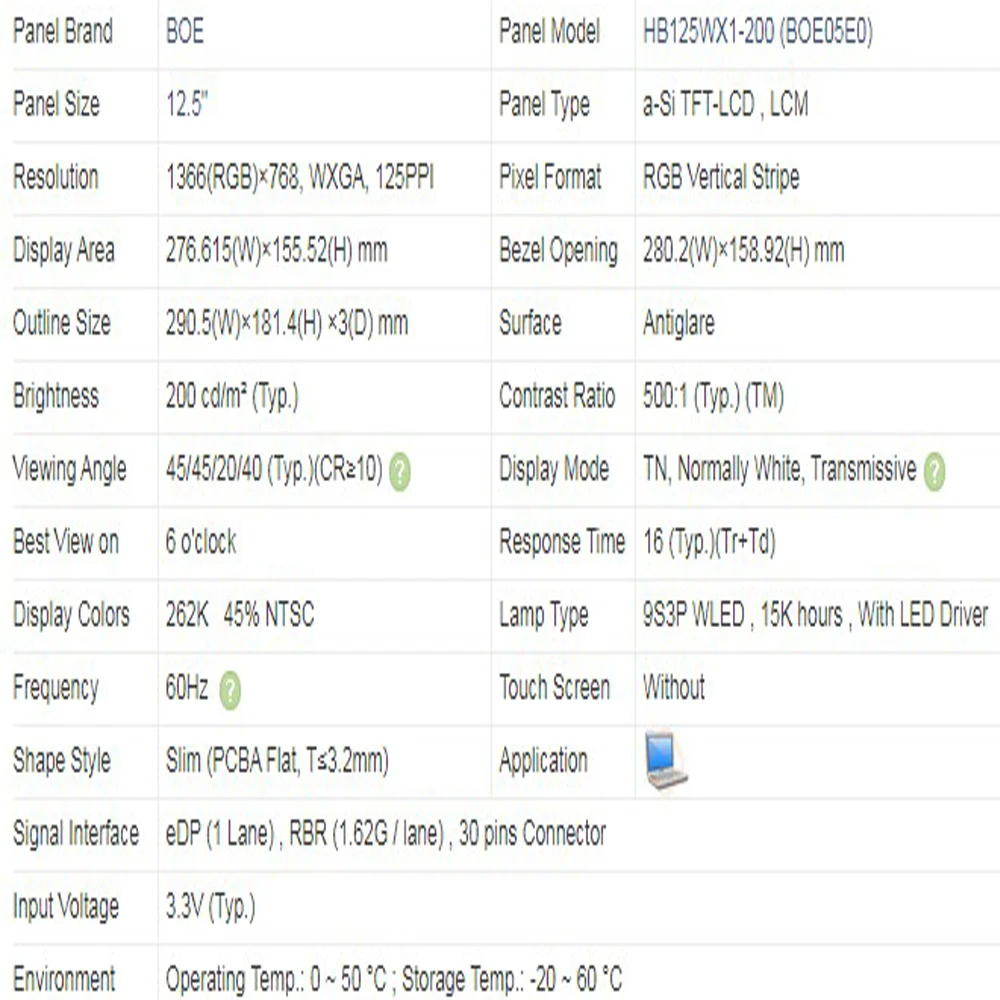 HB125WX1-200 12 5 дюйма 1366X768 30pin EDP LCD B125XTN01.0 LP125WH2-TPH1 для lenovo x240 x240s P/N SD10L79740 FRU 01EN365 04X1765