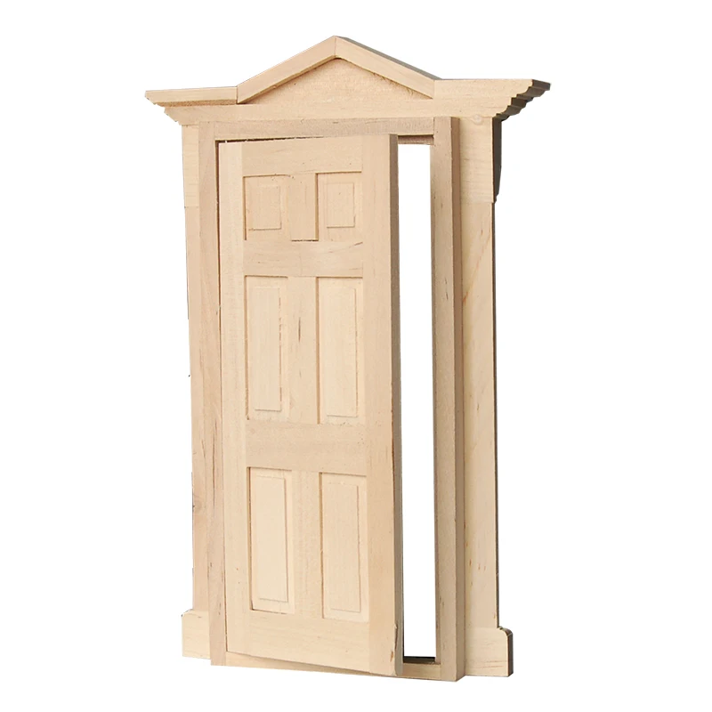 1:12 миниатюрная деревянная дверь для кукольного домика без рисунка открывается