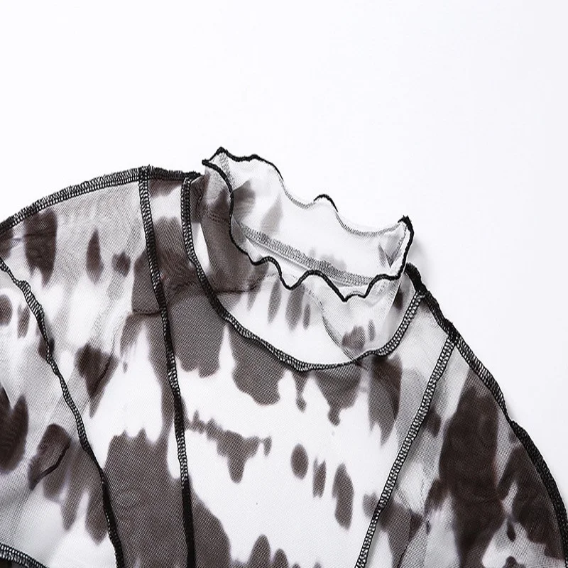 

ZTONE Hollow Out Crop Top 2021 Long Sleeve Lucency Streetwear Female Sexy Women T-shirt Autumn Party Backless Sunwear