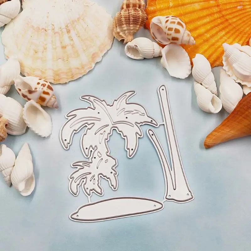 Кокосовое дерево металлические Вырубные штампы фотообои карточки тиснение