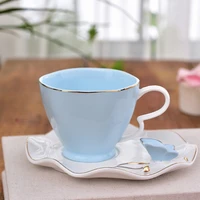 exquisite butterfly bird top bone china 220ml coffee cup saucer free spoon ceramic european porcelain tea mug