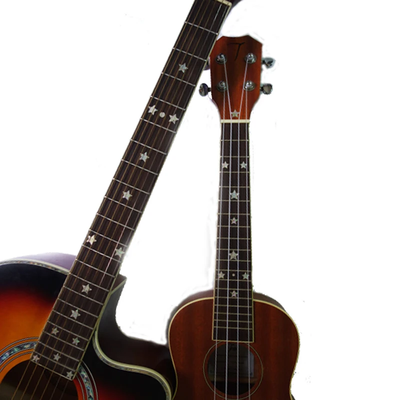 Ультра-тонкий 20 штук звезда Форма Гитары бас-гитара укулеле наклейка на лад