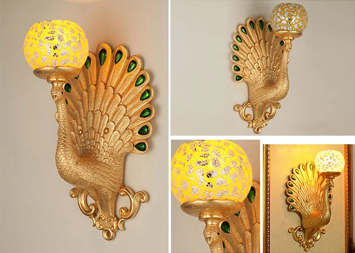 Vintage 5W Retro LED Wall Sconce Light Fixture Peacock Shape Lamp E27 Bulb Hotel Living Room Warm White | Лампы и освещение