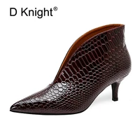 2020 new arrival fashion shoes women boots snake patent leather ankle boots pointed toe thin high heels boots sexy v mouth shoes