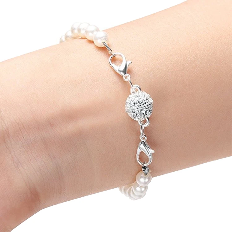 

16Pcs Cylindrical Spherical Inlaid Rhinestone netic Buckle Accessories Gold and Silver Color DIY Jewelry Necklace