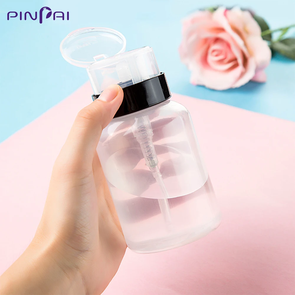 

200ml Nail Empty Bottle Pump Container Storage Dispenser Liquid Acrylic Nail Polish Remover Cleaner Portable Manicure Tools B004