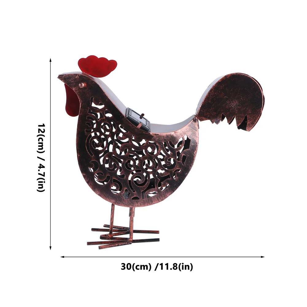 

1pc Solar Garden Lamp Iron Rooster Shape Landscape Light Outdoor Decorative Lamp